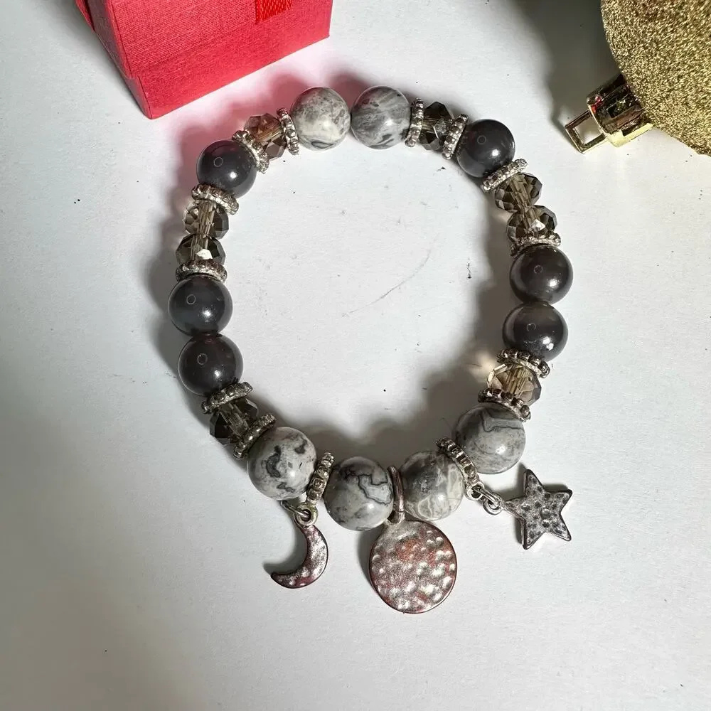 Beaded sun moon star bracelet